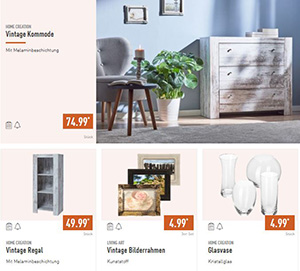 Vintage Kommode im ALDI im Januar 2018