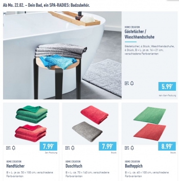 ALDI Handtücher, Duschtücher, Gästetücher ab 22.02.2021 | HOME CREATION
