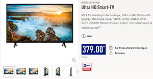 aldi 43 zoll fernseher ultra hd smart tv
