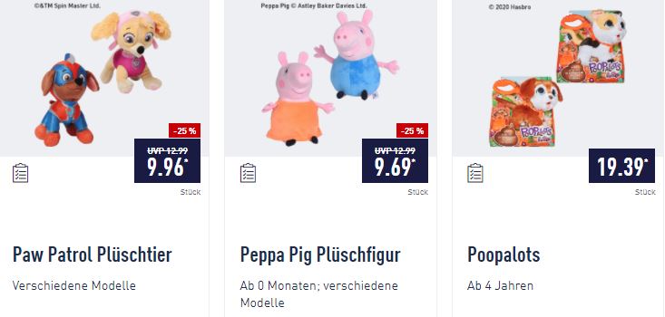 aldi plüschtier paw patrol peppa wutz
