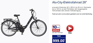 Bild vom aldi elektrofahrrad ab 10.04.2017 für 999 €