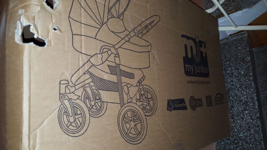 My Junior Kinderwagen bestellt und in einem Paket angekommen