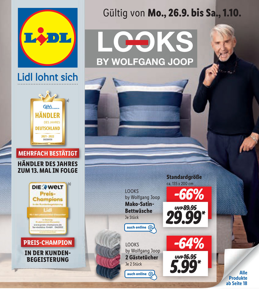 LOOKS BY WOLFGANG JOOP Bettwäsche im Lidl ab 26.09.2026