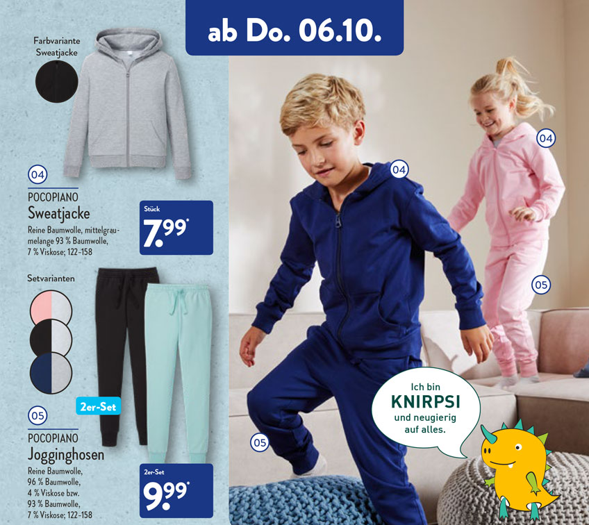 ALDI Sweatjacke und Jogginghose ab 06.10.2022