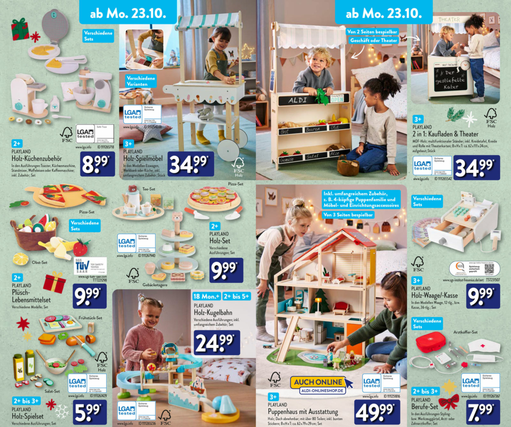 ALDI Holz Spielzeug Angebote im oktober 2023