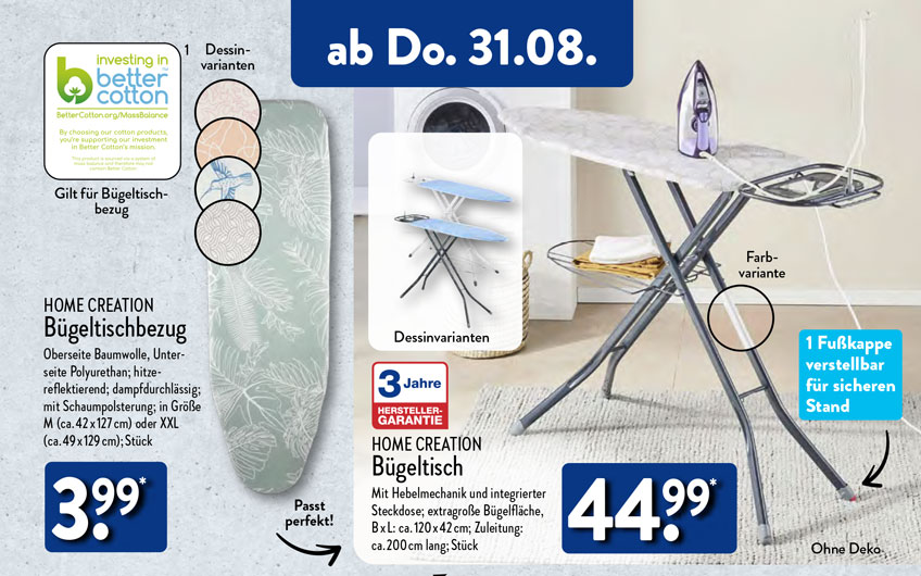 ALDI Bügeltisch 2023 von HOME CREATION