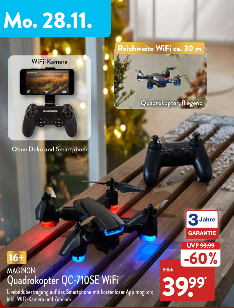 quadrocopter drohne aldi im dezember 2020 ALDI Nord: Quadrokopter QC-710SE WiFi