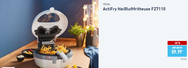 ALDI Heißluftfritteuse Tefal Actifry FZ7110  - Testbericht Sehr gut