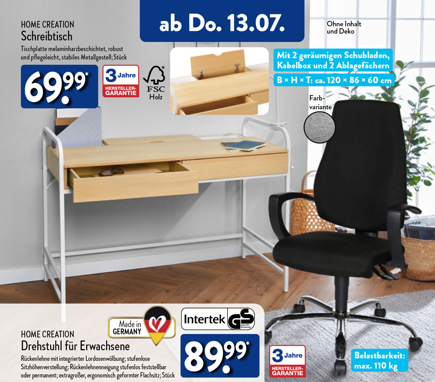 ALDI Schreibtisch 2024