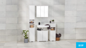 ALDI Badmöbel in weiß mit Spiegelschrank