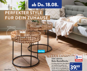 ALDI Nord Boho-Beistelltisch ab 18. August 2022