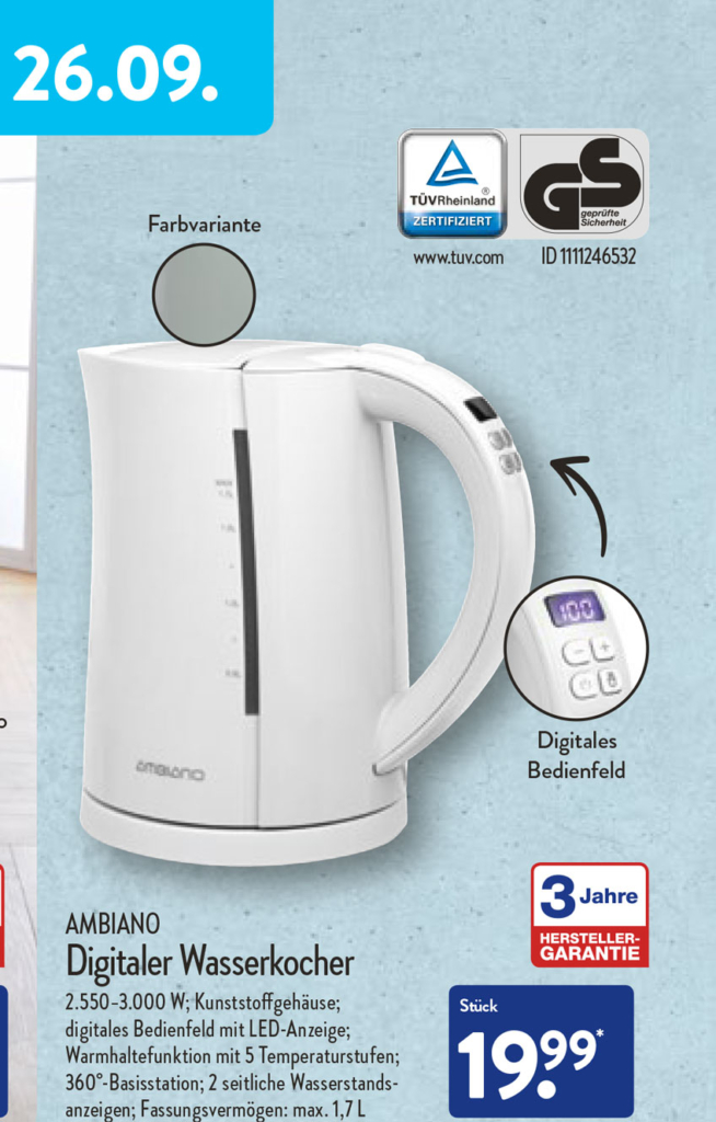 ALDI Wasserkocher 2023 5 aldi nord digitaler wasserkocher 26 september 2022
