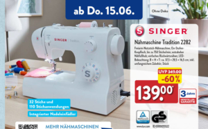 ALDI Nord Singer Nähmaschine Tradition 2282 ab 15. Juni 2023