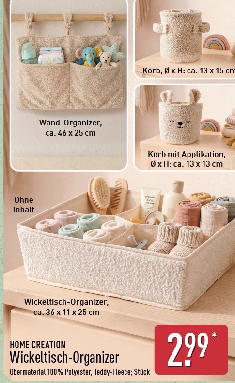 HOME CREATION Wickeltisch-Organizer Angebot ab Montag, dem 14. September 2026