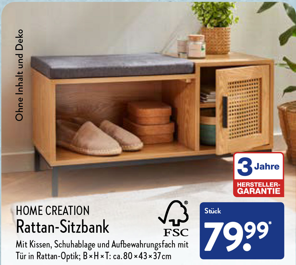 ALDI Nord Rattan-Sitzbank ab 18. August 2022