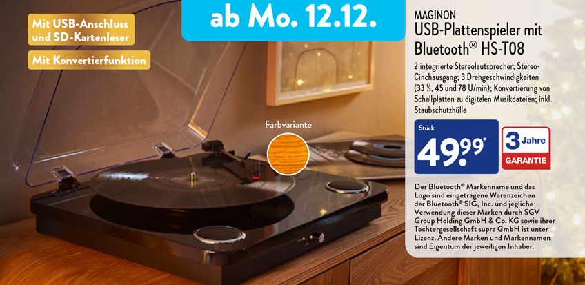 ALDI USB-Schallplattenspieler