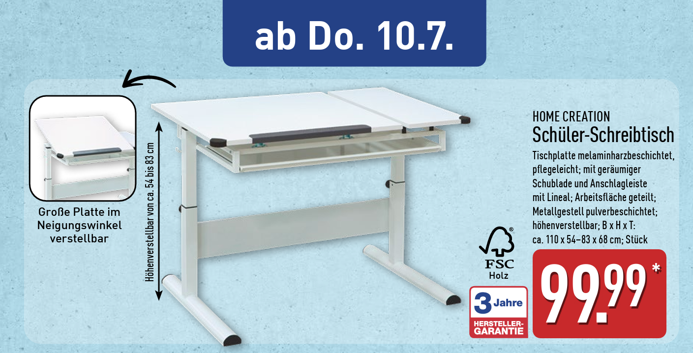 ALDI Kinderschreibtisch / Schülerschreibtisch