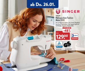 ALDI Nord Angebot: SINGER Nähmaschine Fashion Mate 3333 mit 48% Rabatt