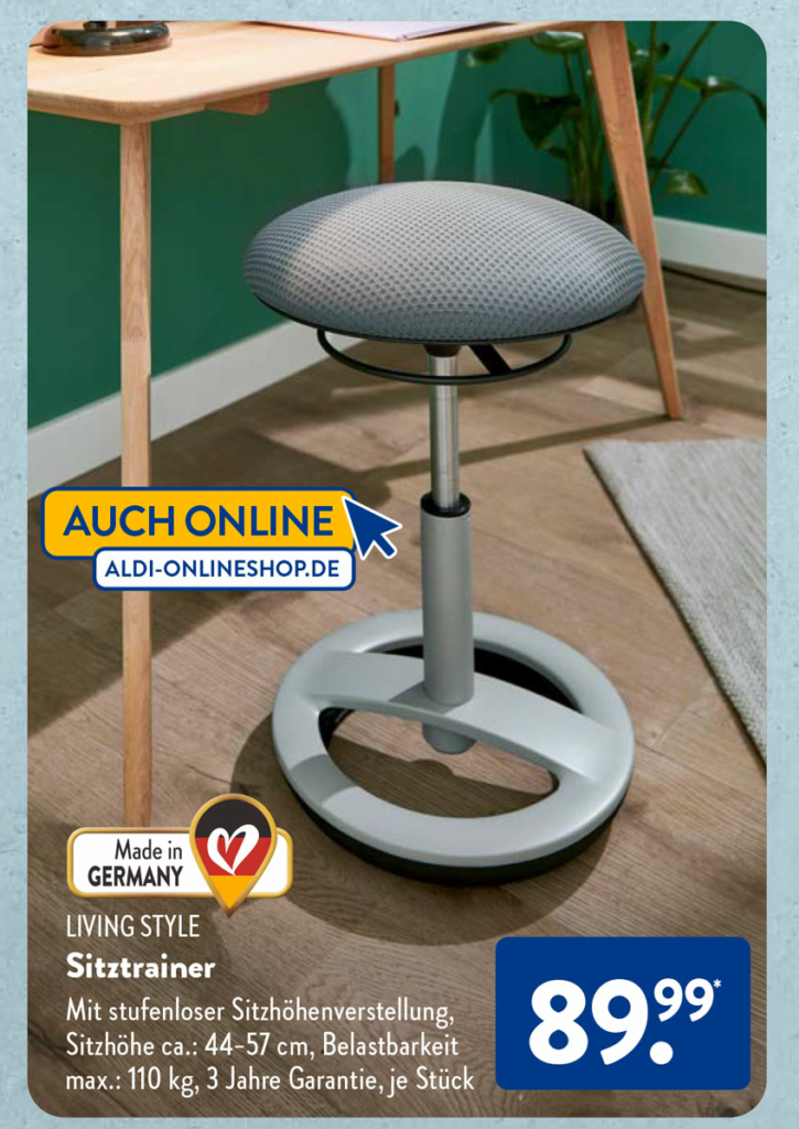 ALDI Süd Sitztrainer im September 2023