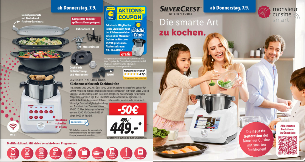 Lidl Küchenmaschine mit Kochfunktion im September 2023